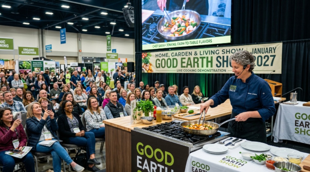 Live cooking demonstration at the Good Earth Home, Garden and Living Show January 2027